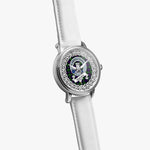 Malcolm Scottish Clan Tartan Crest Badge Silver Automatic Watch Size 46mm