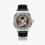 Forrester Scottish Clan Tartan Crest Badge Silver Automatic Watch Size 46mm