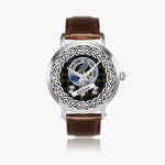 Clelland Scottish Clan Tartan Crest Badge Silver Automatic Watch Size 46mm