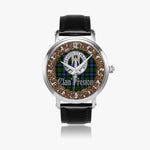 Scottish Preston Hunting Celtic Circle Silver Automatic Watch Size 46mm