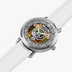 Scottish MacMillan Clan Tartan Crest Badge Silver Automatic Watch Size 46mm