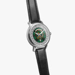 MacAlpine Scottish Clan Tartan Crest Badge Silver Automatic Watch Size 46mm