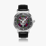 Clan MacGowan Crest & Tartan Knot Sterling Silver Unisex Automatic Watch (Silver) Size 46mm