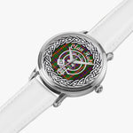 Scottish Hall Clan Tartan Crest Badge Silver Automatic Watch Size 46mm