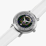 Russell Scottish Clan Tartan Crest Badge Silver Automatic Watch Size 46mm