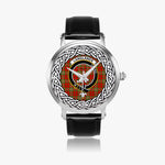 Langlands Scottish Clan Tartan Crest Badge Silver Automatic Watch Size 46mm
