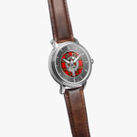 Clan Kerr Crest & Tartan Knot Sterling Silver Unisex Automatic Watch (Silver) Size 46mm