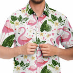 Men Hawaiian Shirt Flamingo Summer Holiday Hawaiian Men Short Sleeve Shirt