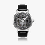 Clan MacPherson Crest & Tartan Knot Sterling Silver Unisex Automatic Watch (Silver) Size 46mm