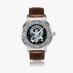 Malcolm Scottish Clan Tartan Crest Badge Silver Automatic Watch Size 46mm