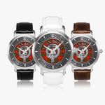 Clan Bruce Crest & Tartan Knot Sterling Silver Unisex Automatic Watch (Silver) Size 46mm