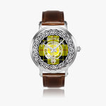 Macleod of Lewis Clan Tartan Crest Badge Silver Automatic Watch Size 46mm