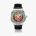 Burns Scottish Clan Tartan Crest Badge Silver Automatic Watch Size 46mm