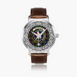 Whitefoord Scottish Clan Tartan Crest Badge Silver Automatic Watch Size 46mm