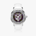 MacDonald of Clanranald Scottish Clan Tartan Crest Badge Silver Automatic Watch Size 46mm