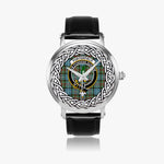 Porterfield Scottish Clan Tartan Crest Badge Silver Automatic Watch Size 46mm