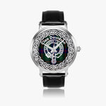 Davidson Clan Tartan Crest Badge Silver Automatic Watch Size 46mm