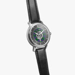 Clan Wood Crest & Tartan Knot Sterling Silver Unisex Automatic Watch (Silver) Size 46mm