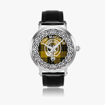 Scottish MacLeod Ancient Clan Tartan Crest Badge Silver Automatic Watch Size 46mm