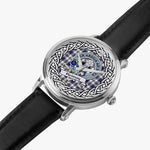 Hannay Scottish Clan Tartan Crest Badge Silver Automatic Watch Size 46mm