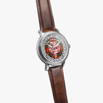 Scottish Somerville Clan Tartan Crest Badge Silver Automatic Watch Size 46mm