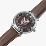 Clan Fraser Crest & Tartan Knot Sterling Silver Unisex Automatic Watch (Silver) Size 46mm
