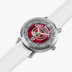 MacRae Scottish Clan Tartan Crest Badge Old Silver Automatic Watch Size 46mm