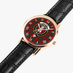 Scottish MacLean Family Crest Quartz Watch With Leather Strap - Tartan Watch Instafamous Quartz Leather Strap Plaid Watch