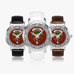 Cairns Scottish Clan Tartan Crest Badge Silver Automatic Watch Size 46mm