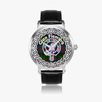 Fleming Scottish Clan Tartan Badge Crest Silver Automatic Watch Size 46mm