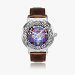 Scottish Rutherford Clan Tartan Crest Badge Silver Automatic Watch Size 46mm