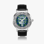 Scottish Gordon Clan Tartan Crest Badge Silver Automatic Watch Size 46mm