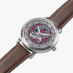 Crawford Scottish Clan Tartan Crest Badge Silver Automatic Watch Size 46mm