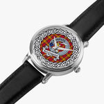 Scrymgeour Scottish Clan Tartan Crest Badge Silver Automatic Watch Size 46mm