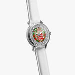 Scottish Burnett Clan Tartan Crest Badge Silver Automatic Watch Size 46mm