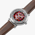 Scottish MacNaughton Clan Tartan Crest Badge Silver Automatic Watch Size 46mm