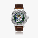 Mow Scottish Clan Tartan Crest Badge Silver Automatic Watch Size 46mm