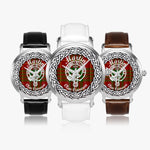 Martin Scottish Clan Tartan Crest Badge Silver Automatic Watch Size 46mm