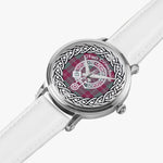 Scottish Crawford Clan Tartan Crest Badge Silver Automatic Watch Size 46mm