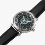 Clan Gordon Crest & Tartan Knot Sterling Silver Unisex Automatic Watch (Silver) Size 46mm