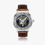 MacLaren Scottish Clan Tartan Crest Badge Old Silver Automatic Watch Size 46mm
