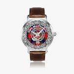 MacPherson Scottish Clan Tartan Crest Badge Old Silver Automatic Watch Size 46mm