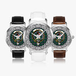 Byres Scottish Clan Tartan Crest Badge Silver Automatic Watch Size 46mm