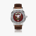 Belshes Scottish Clan Tartan Crest Badge Silver Automatic Watch Size 46mm