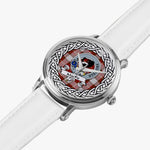 MacFie Scottish Clan Tartan Crest Badge Silver Automatic Watch Size 46mm