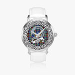 Stirling Scottish Clan Tartan Crest Badge Silver Automatic Watch Size 46mm
