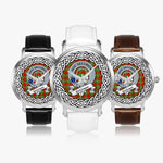 Grierson Scottish Clan Tartan Crest Badge Silver Automatic Watch Size 46mm
