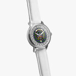 Gillon Scottish Clan Tartan Crest Badge Silver Automatic Watch Size 46mm
