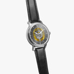 Clan MacLeod Crest & Tartan Knot Sterling Silver Unisex Automatic Watch (Silver) Size 46mm