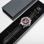 Wallace Scottish Clan Tartan Crest Badge Silver Automatic Watch Size 46mm